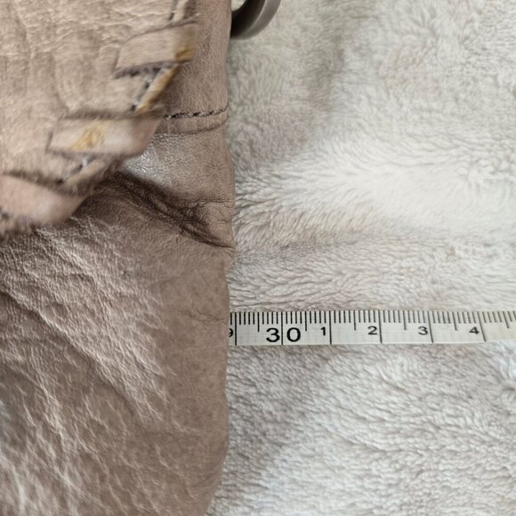 Liebeskind Berlin Leather Crossbody Bag Taupe Braided Flap Shoulder Purse - Picture 11 of 16